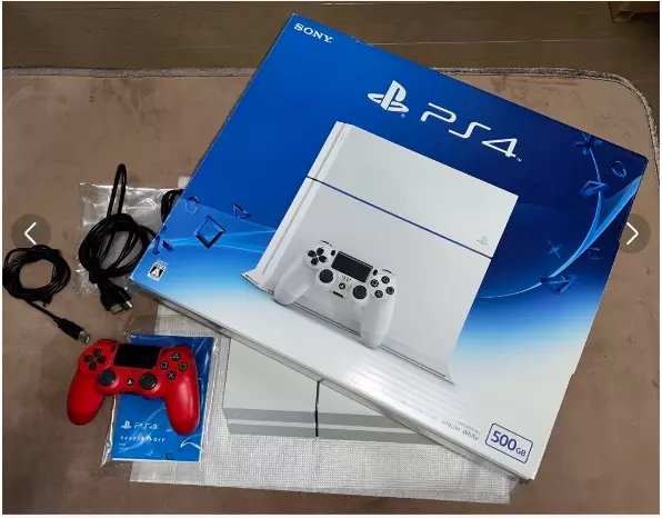 Sony PlayStation 4 PS4 CUH-1200AB02 White Game Console Red Controller Box F/S