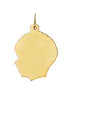 14k Yellow Gold Large BOY Charm Pendant 27MM 1." x 17 MM