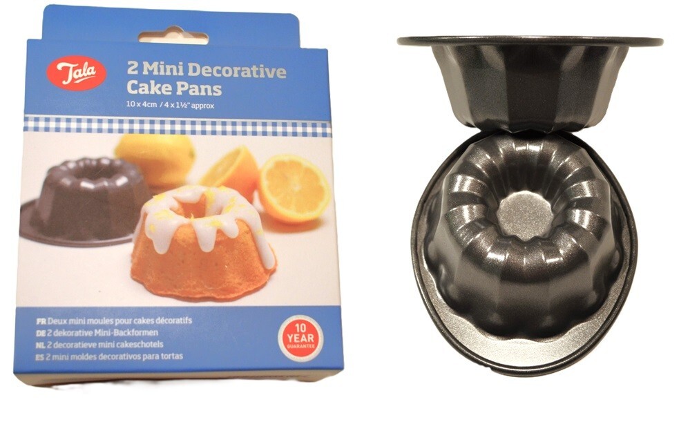 TALA PACK OF MINI NON STICK DECORATIVE CAKE PANS 10CM X 4CM