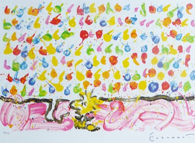 TOM EVERHART ''Tweet Tweet'' Woodstock Vogel Handsignierte Lithographie COA