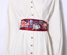 Women's embroidery Obi Belt Wide Waist Band Bustier Waist Corset Belt