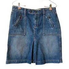 Gap Jean Skirt Womens Size 6 Vtg y2k Denim Pencil Cotton Split Front Pockets