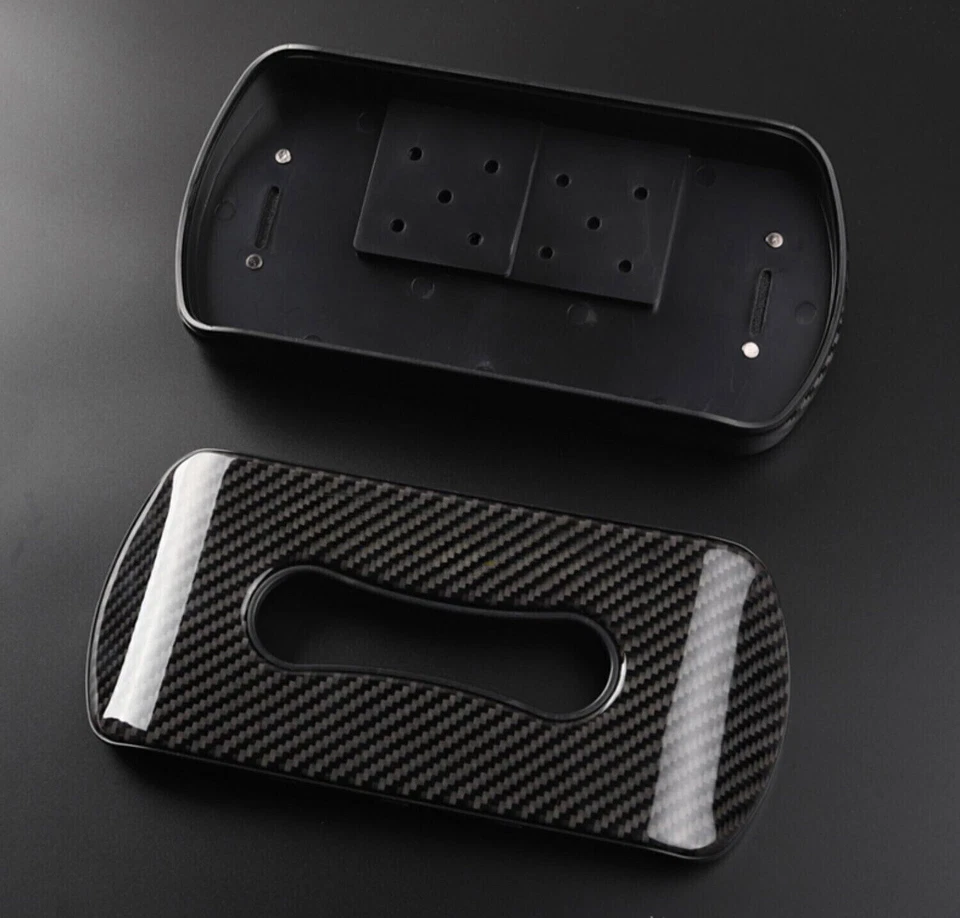 For Nissan Sentra Carbon Fiber Sun Visor Tissue Box Case Napkin Clip Holder 1pcs Foto 3 de 4