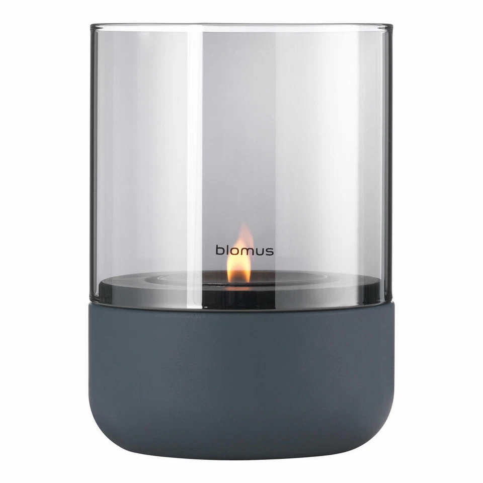 Blomus Windlicht Calma, Kerzenhalter, Beton, Glas, Steel Gray, Smoke, 14 cm - Bild 2 von 2