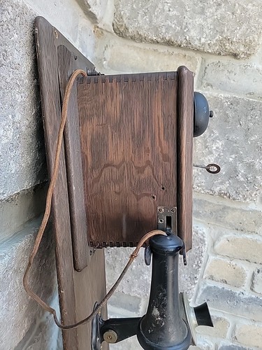 Vintage Antique KELLOGG Northern Electric c1900 Oak Crank Wall Telephone - Picture 15 of 24