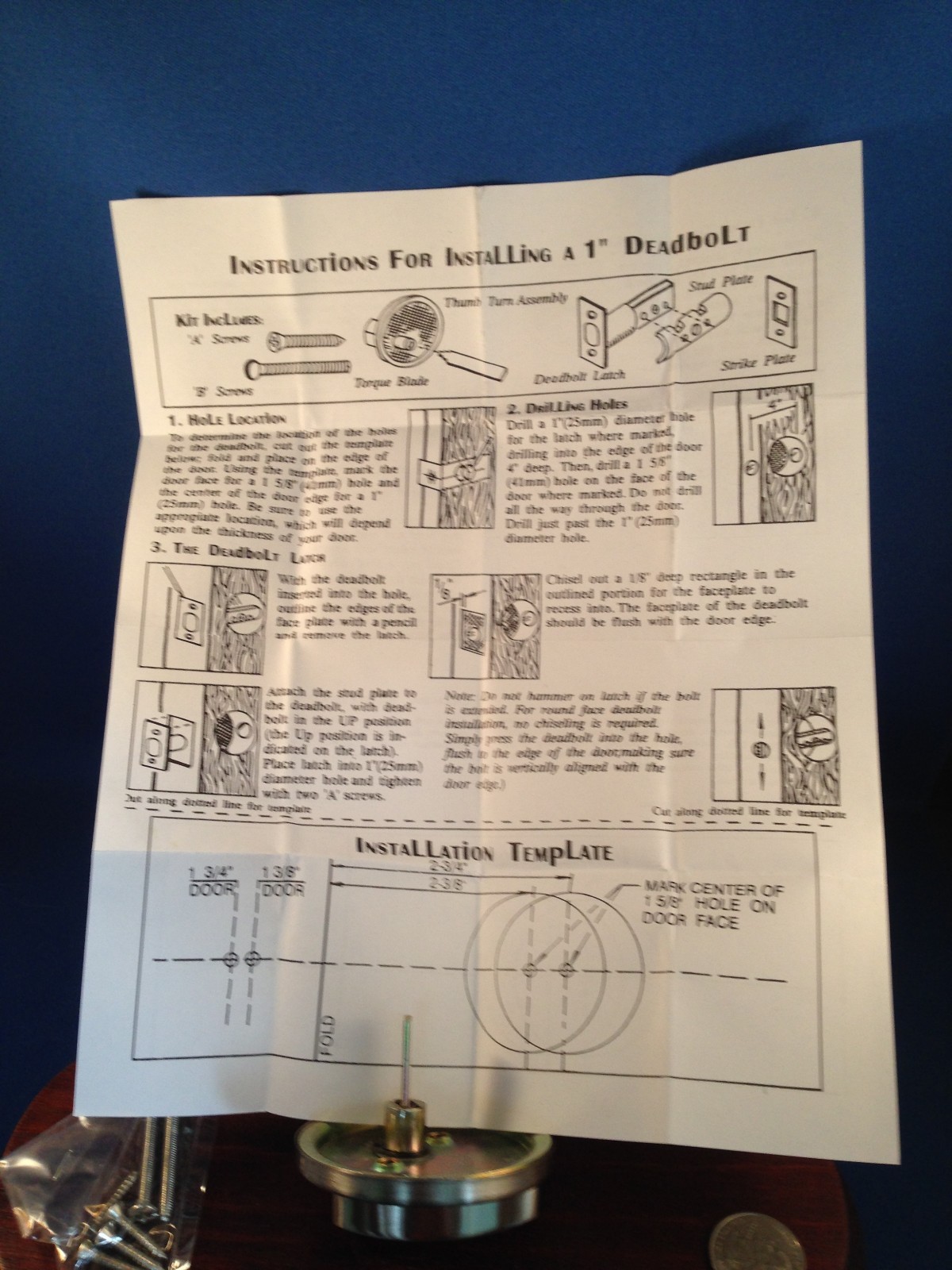 Single Sided Keyless Deadbolt Turn Bolt, Satin Nickel, 94000253