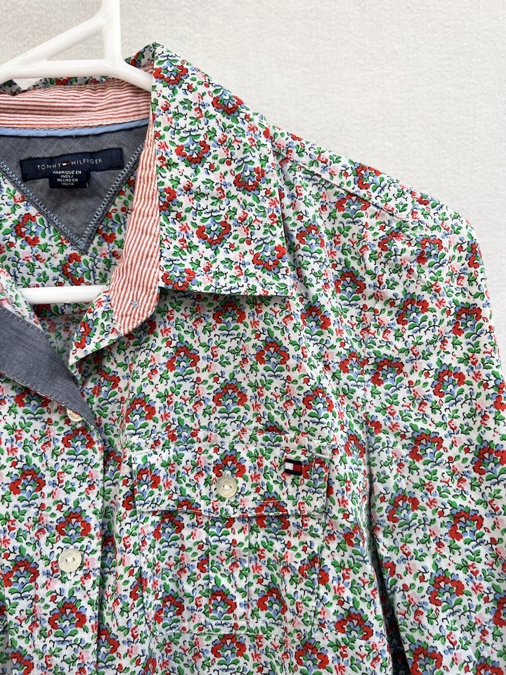🎈 TOMMY HILFIGER floral Top tee Shirt Blouse Xs 8
