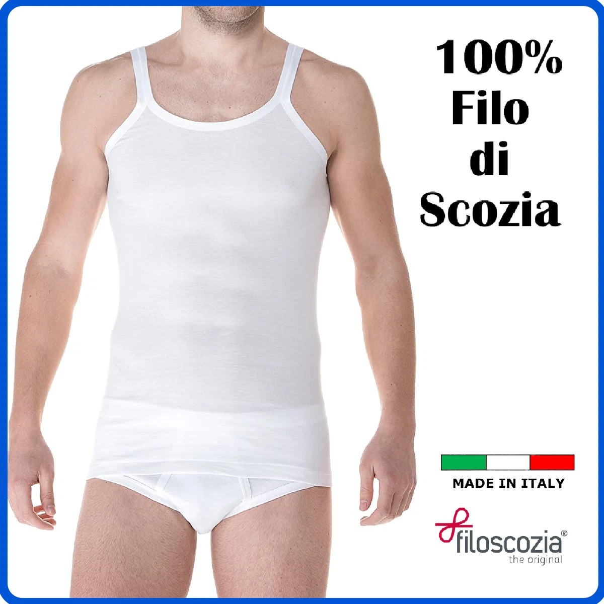Basic Cotton Canottiera Intima Uomo A Costine - Scollata E Spalla Stretta - 100% Cotone Puro, Made In Italy (Grigio, Taglia M)