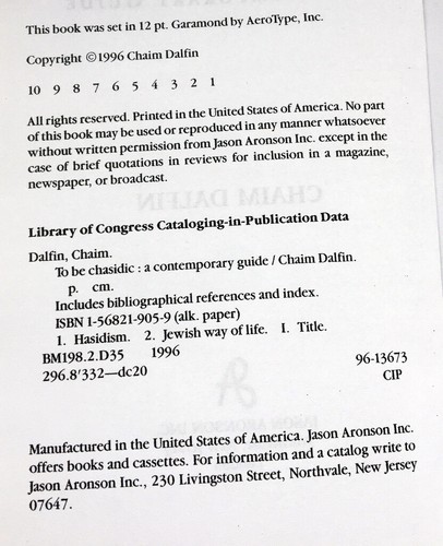 To Be Chasidic by Chaim Dalfin SC 1st 1st BRAND NEW Jewish Mysticism - Picture 3 of 12