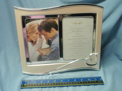 NIB LENOX Forevermore Bridal Wedding Double Photo Invitation Frame Silverplate - Picture 4 of 8