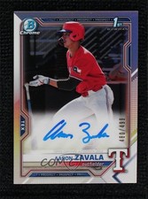 2021 Bowman Draft Chrome Pick Refractor 480/499 Aaron Zavala #CDA-AZ Auto 0ok8