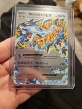 Mcharizard EX Silver Foil Fan Art Textured Collector Vinyl Pokemon Card HP230 