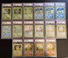 16x Pokemon PSA Graded Cards Classic Collection (Pikachu Charmander Articuno Etc