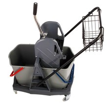 Axis Line Wischmop Komplettset mit Doppelfahrwagen Reinigungswagen 17 Liter