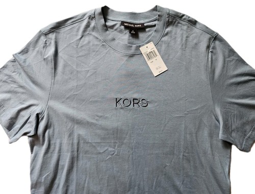 Michael Kors Logo Men's T-Shirt Size M Light Blue