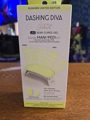 Dashing Diva Glaze Mani Pedi Kit - The Limone Glaze - Comes with LED Nail Lamp -