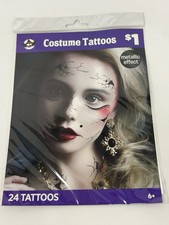 Savvi Assorted Adult Face Costume Tattoos - Metallic Effect Gems Included
