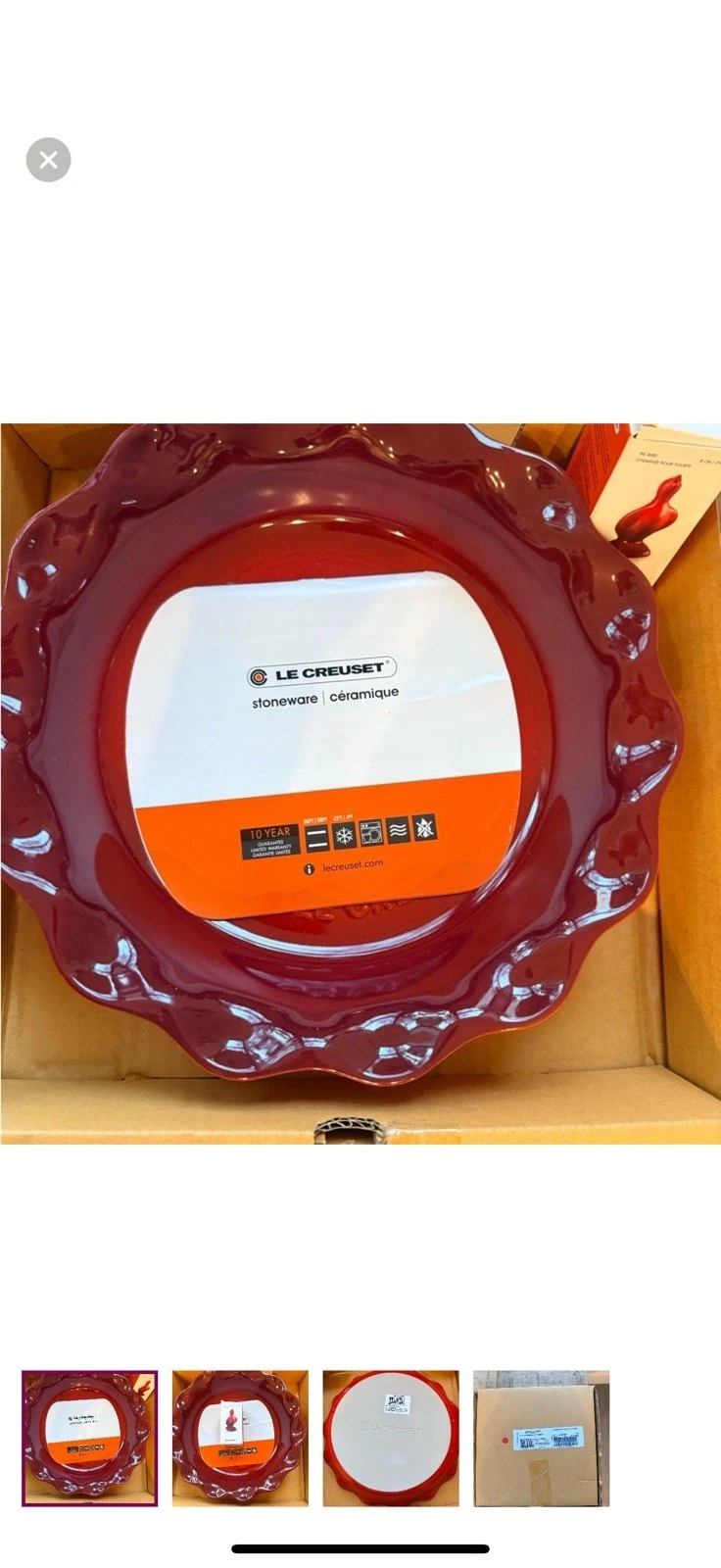 Le Creuset Stoneware Pie Dish / Fluted Baking Dish | Volcanique Flame
Opens in a new window or tab