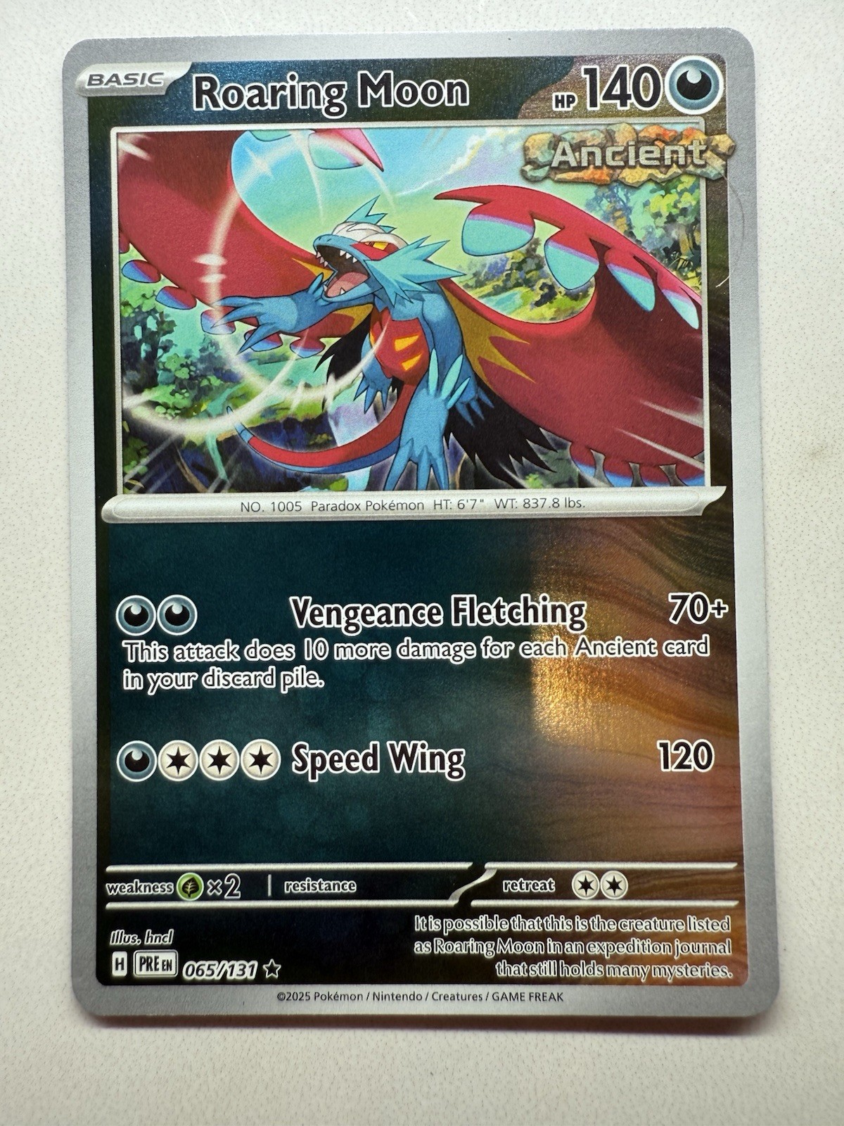 Pokémon TCG Roaring Moon Reverse Holo 65/131 Prismatic Evolutions Near Mint