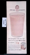 1957 NESTLE'S QUIK Youngsters Really Love Milk With Nestle' Quik Print Ad 51289