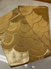 Gold Japanese Obi Belt Traditional Pattern Vintage Elegant Kimono Accessory 104c