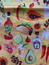 AUGUST WREN FABRIC~Dear Stella~MEXICAN FOOD TOSS~Avocado~Tequila~Taco~Cilantro~