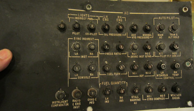 ORIGINAL OVERHEAD COCKPIT PANEL LOADED WITH BREAKERS VINTAGE 1969
