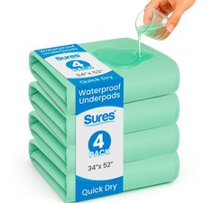 2 Pack 34x52 inch Waterproof Bed Pad Reusable Incontinence Mattress Protector