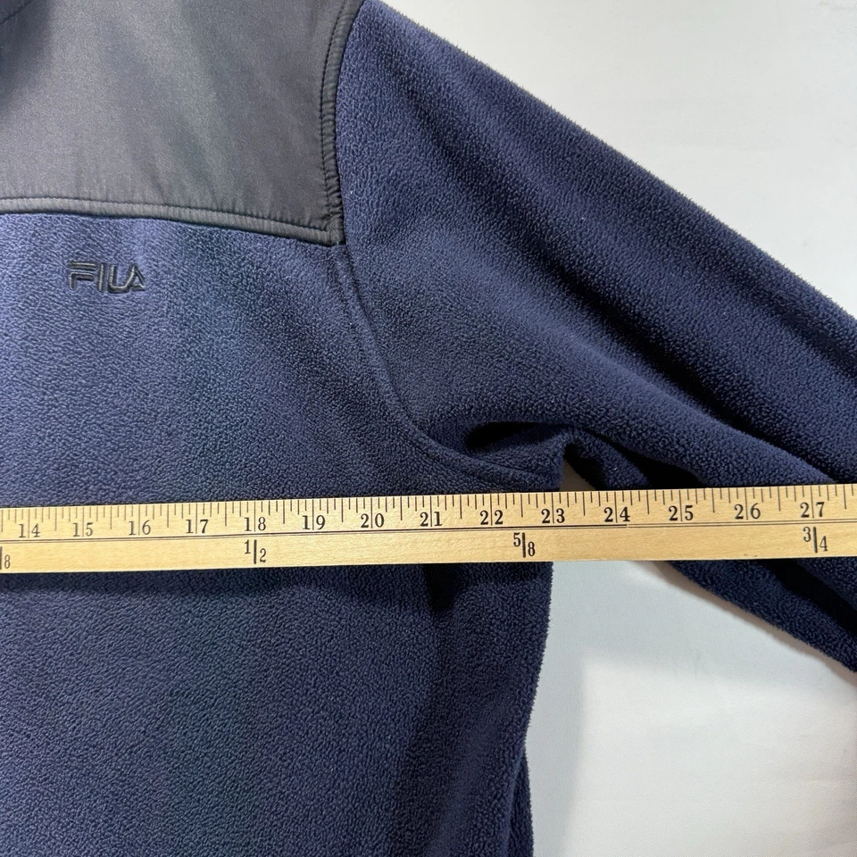 Fila Jacket Mens M Navy Blue Full Zip Fleece Cozy Warm Winter Pockets - Image 4 of 4