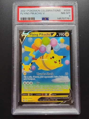 2021 Pokemon Celebrations Flying Pikachu V HOLO RARE #006 PSA 9 MINT FULL ART