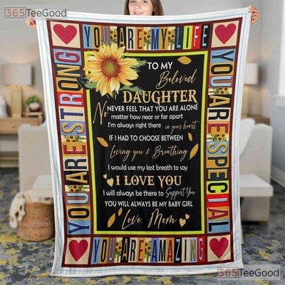 To My Daughter Autism Puzzle Heart Fleece Blanket, Daughter Support Blanket