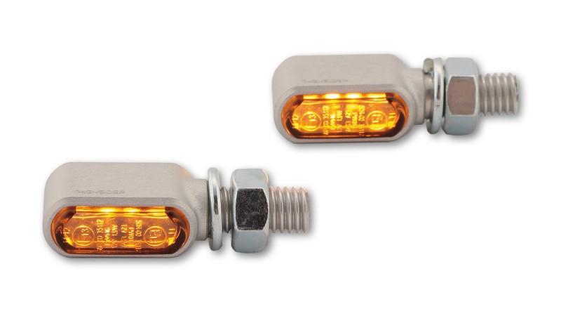 Clignotants LED HIGHSIDER argent en aluminium usiné CNC haut de gamme