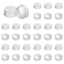 30mm Metal Round Screw Lids 36 Pcs Aluminum Mason Jar Lids Silver Tone