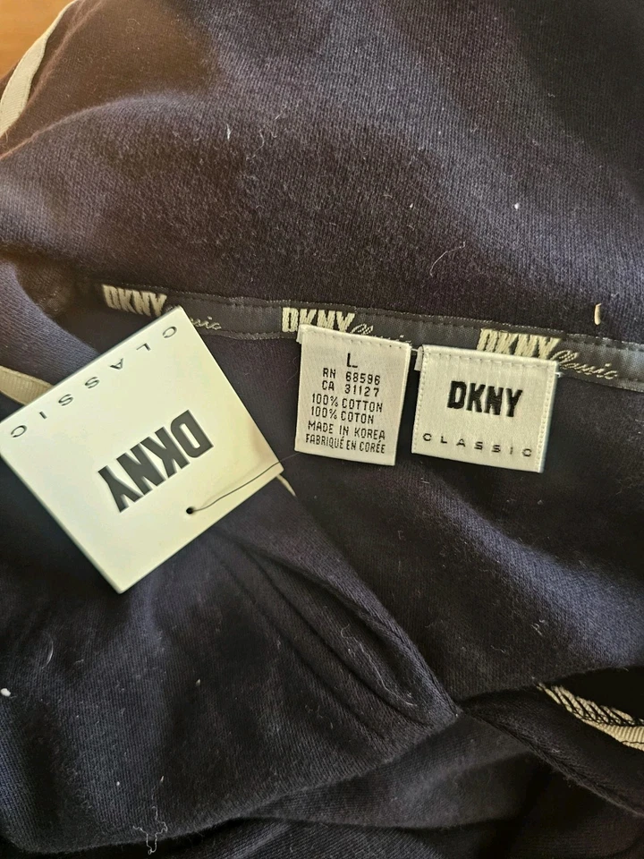 NUEVO CON ETIQUETAS DKNY Donna Karan Nueva York Maxi Vestido Cuello Marinero Azul Marino Dobladillo Largo a Rayas Foto 4 de 4