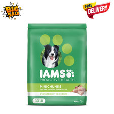 Iams Proactive Health Minichunks Dog Food 30lb Chicken Whole Grains Dry