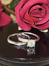 Goldsmiths bridal set half carat 9k white gold size N