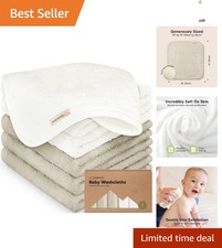 Gentle Care 6-Pack Baby Washcloths - Soft Bamboo Towels for Newborns Toddlers