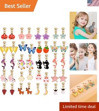 Kids Clip-on Earrings 20 Pairs Animal Designs Non Pierced Girls Jewelry