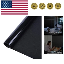 Blackout Window Film, Sun Heat Blocking Privacy Cover for Glass, Removable Op...