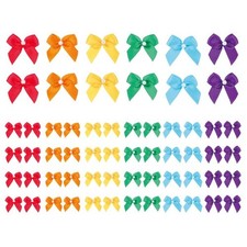 60pcs Mini Ribbon Bows with Pearl Ribbon Flowers Appliques DIY Craft for Sewi...