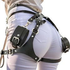 Punk Leather Garter Belt for Women Gothic Leg Harness Accessories