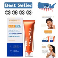 Effective 10 Benzoyl Peroxide Acne Treatment Cream - 1oz Dermatologist Approved