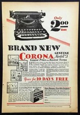 1930 Corona Typewriter Genuine Model #3 vintage color Print AD thumbnail