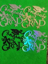 2 Glittered Congrats Grad Cardstock die cuts scrapbook cards