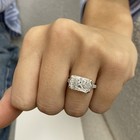 Diamond Ring IGI Certified VVS2 E Radiant 3.45Ct East West Labcreated 14K W Gold — photo 5