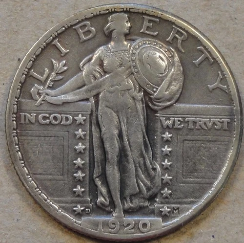 1920-D Standing Liberty Quarter 25c XF as Pictured L3