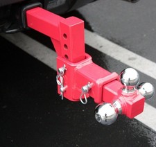 Adjustable Tri-ball Hitch Mount Raise Drop Vertical Triple Tow Hitch 2 Receiver
