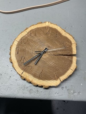 Wooden Clock Handmade, No Battery Included