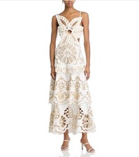 FARM Rio Off White Flower Richelie Dress - Exclusive size Large NEW WITH TAGS
