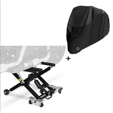 Motorcycle Scissor Lift + Tarpaulin Cover XXL Hydraulic Jack ConStands XL black